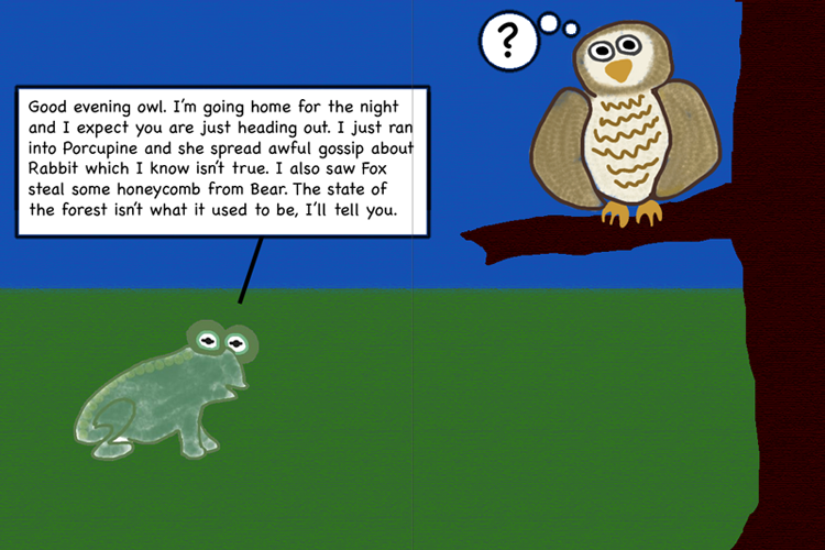 Toad talks to Owl.